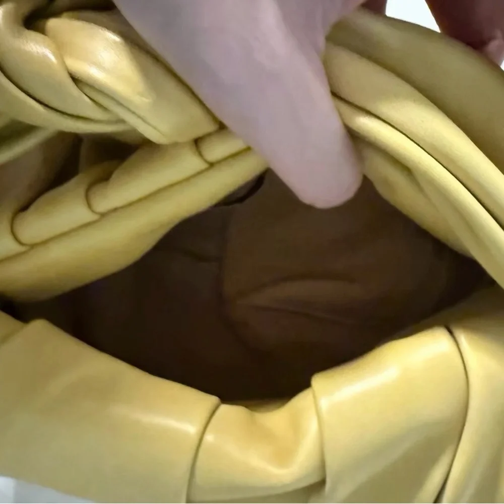 Rejina Pyo Mustard Yellow Gathered Top-Handle Clutch